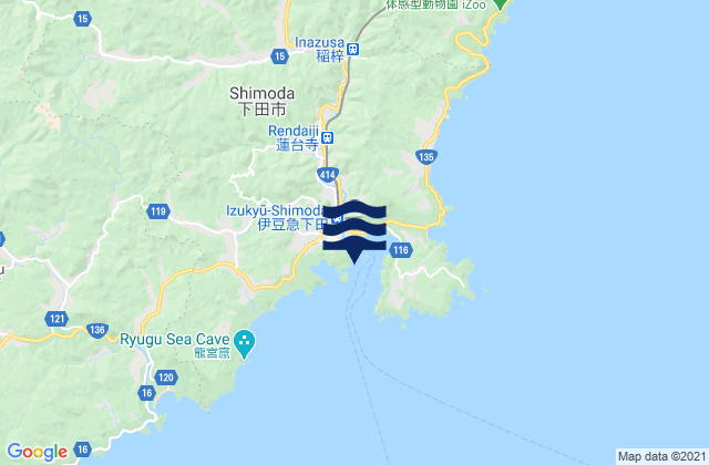 Simoda, Japanの潮見表地図