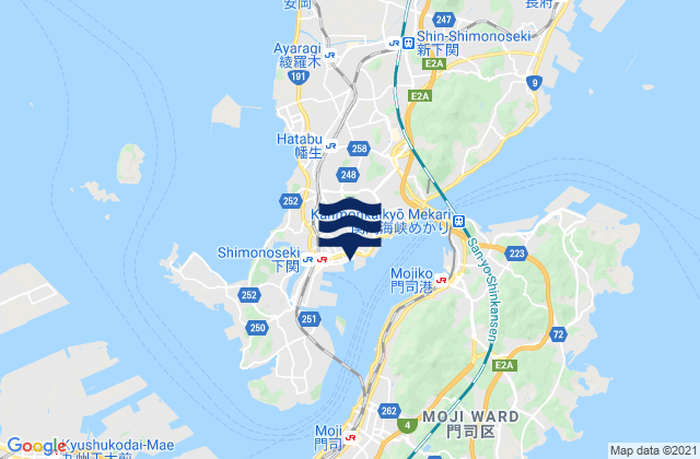 Simonoseki Sanbasi, Japanの潮見表地図