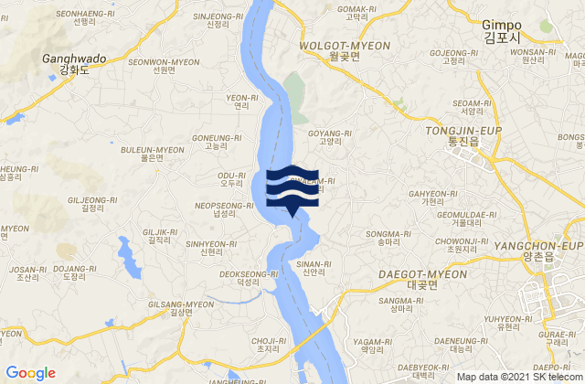 Sinan-ni Yom-ha, South Koreaの潮見表地図