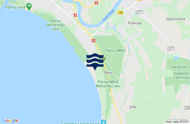 Sindi, Estoniaの潮見表地図