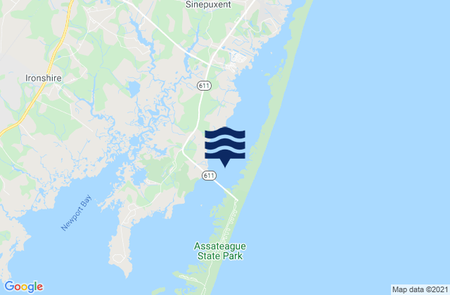 Sinepuxent Bay, United Statesの潮見表地図