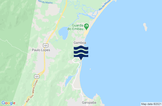 Siriu, Brazilの潮見表地図