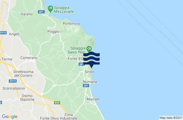 Sirolo, Italyの潮見表地図
