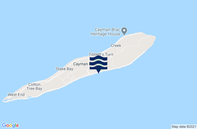 Sister Island, Cayman Islandsの潮見表地図