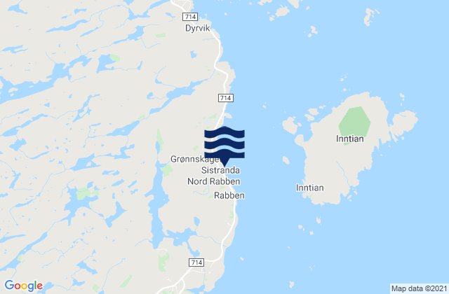 Sistranda, Norwayの潮見表地図