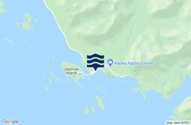 Sitka Harbor channel off Harbor Island, United Statesの潮見表地図