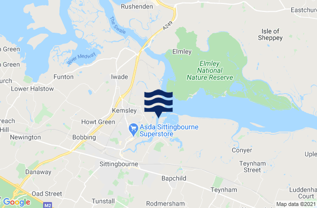 Sittingbourne, United Kingdomの潮見表地図