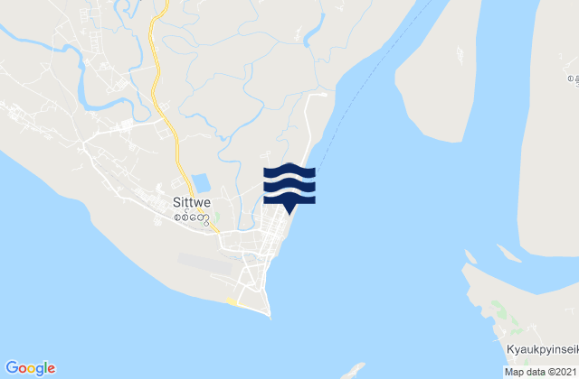 Sittwe (Akyab), Myanmarの潮見表地図