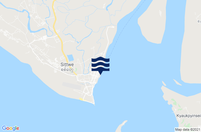Sittwe, Myanmarの潮見表地図
