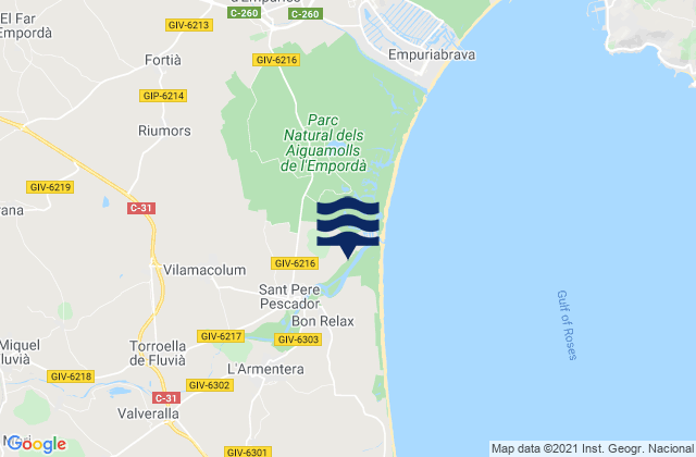 Siurana, Spainの潮見表地図