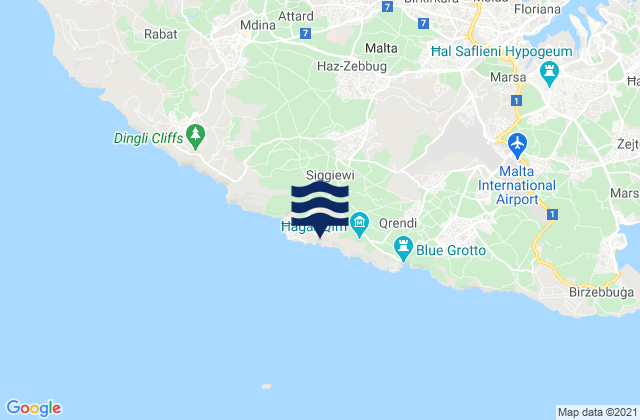 Siġġiewi, Maltaの潮見表地図