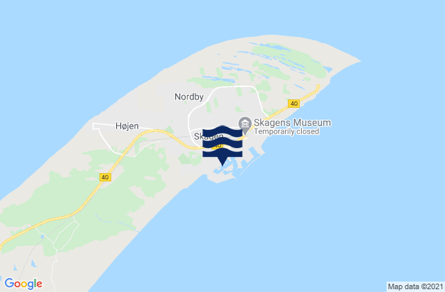 Skagen, Denmarkの潮見表地図