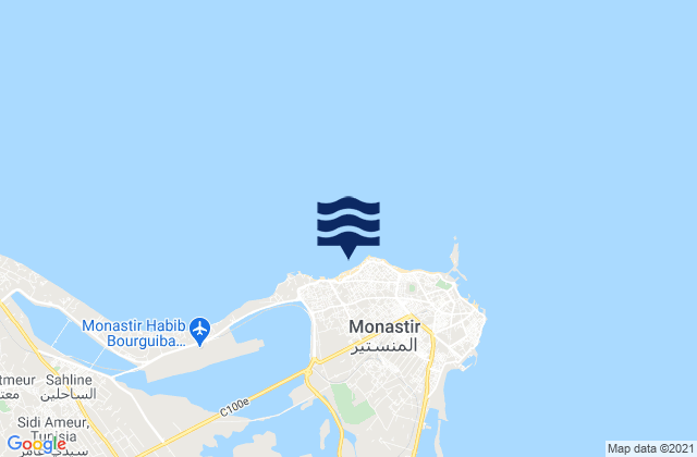 Skanes, Tunisiaの潮見表地図