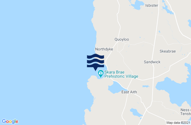 Skara Brae, United Kingdomの潮見表地図