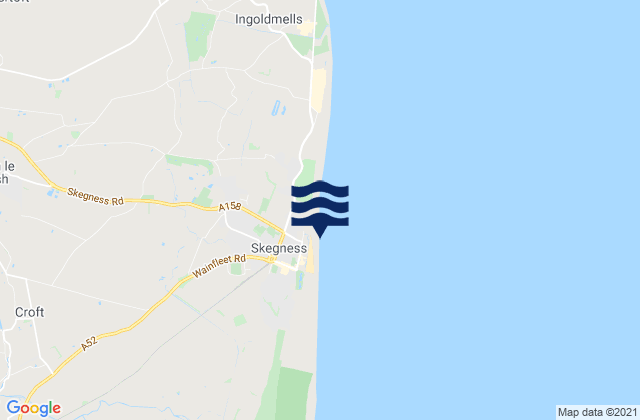 Skegness Beach, United Kingdomの潮見表地図