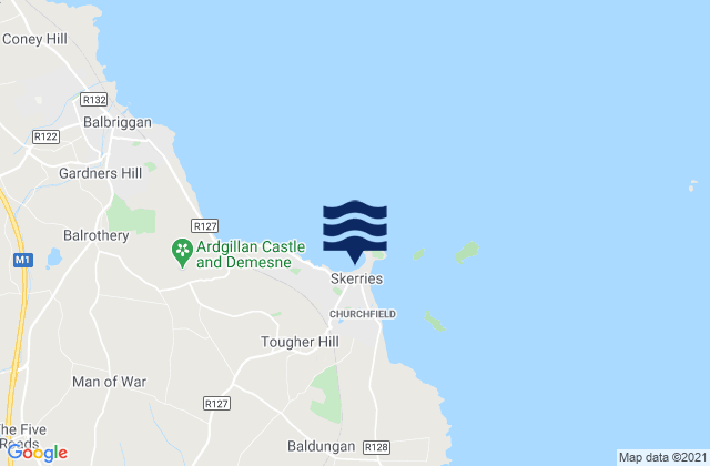 Skerries, Irelandの潮見表地図