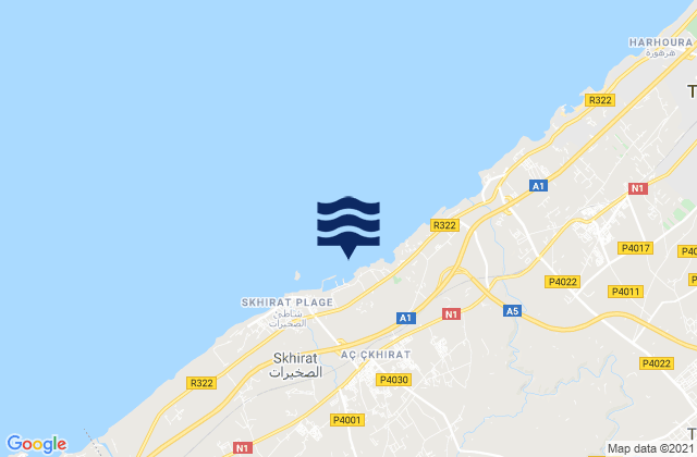Skhirate, Moroccoの潮見表地図
