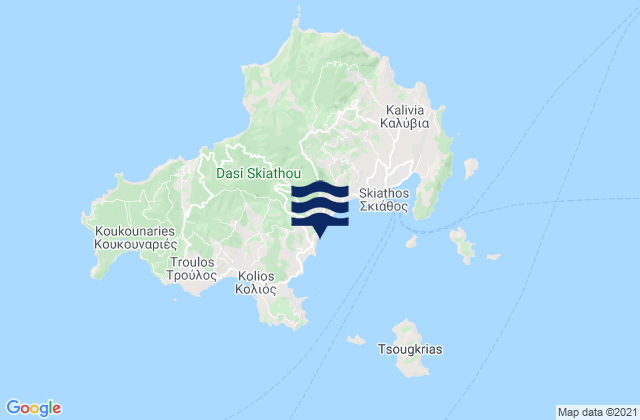 Skiathos - Vasilias, Greeceの潮見表地図