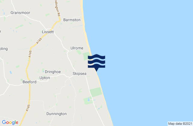 Skipsea Beach, United Kingdomの潮見表地図