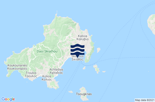 Skiáthos, Greeceの潮見表地図