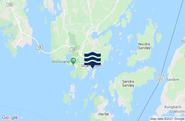Skjærhalden, Norwayの潮見表地図