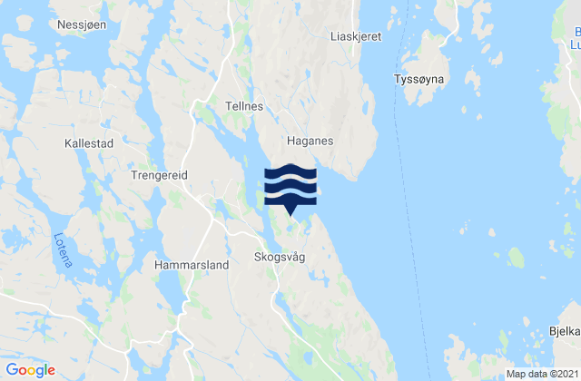 Skogsvågen, Norwayの潮見表地図
