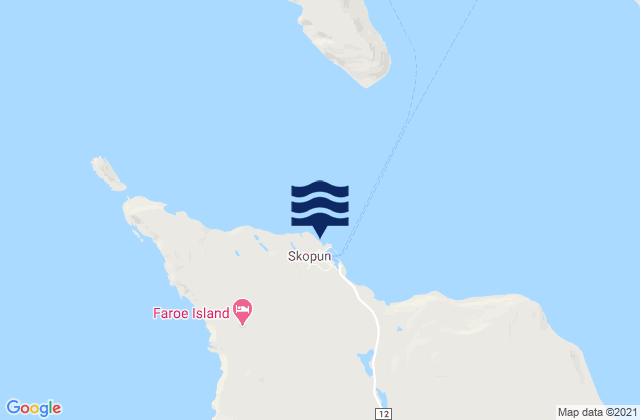 Skopun, Faroe Islandsの潮見表地図
