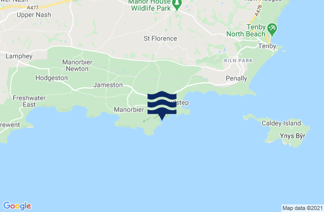 Skrinkle Haven Beach, United Kingdomの潮見表地図