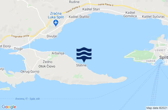 Slatine, Croatiaの潮見表地図