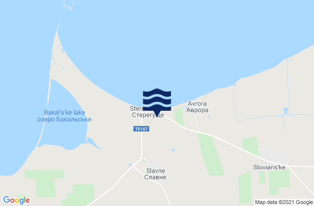 Slavnoye, Ukraineの潮見表地図