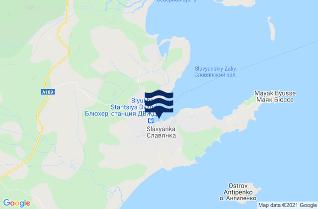 Slavyanka, Russiaの潮見表地図