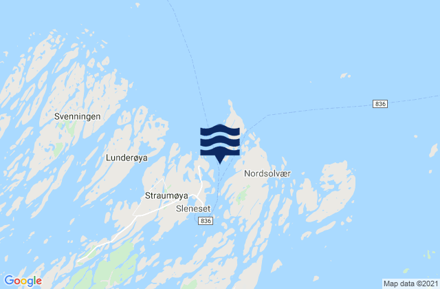 Sleneset, Norwayの潮見表地図
