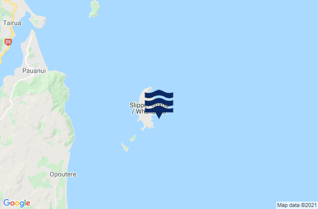 Slipper Island (Whakahau), New Zealandの潮見表地図