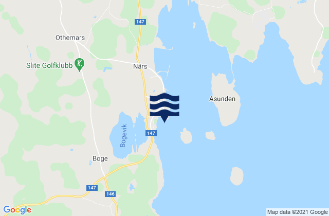 Slite, Swedenの潮見表地図