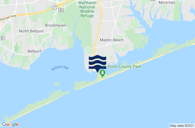 Smith Point Bridge Narrow Bay, United Statesの潮見表地図