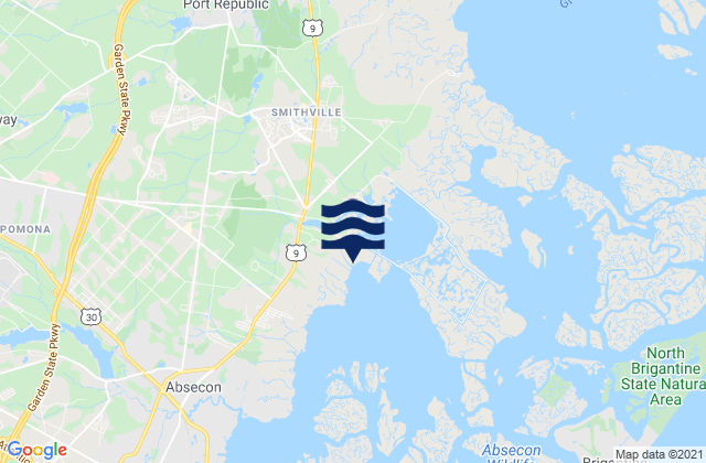 Smithville, United Statesの潮見表地図