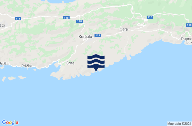 Smokvica, Croatiaの潮見表地図