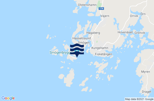 Smögen, Swedenの潮見表地図