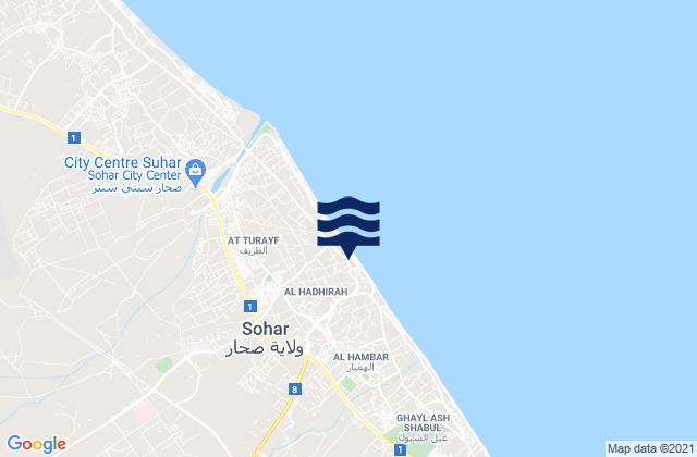 Sohar, Omanの潮見表地図