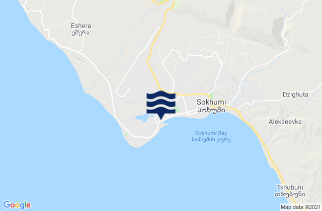 Sokhumi, Georgiaの潮見表地図