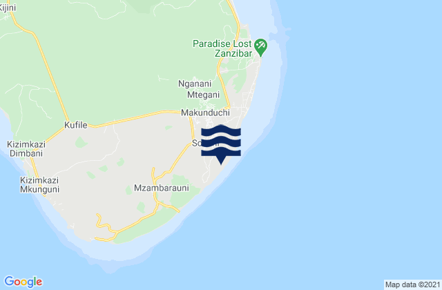 Sokoni, Tanzaniaの潮見表地図