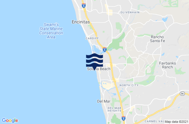 Solana Beach, United Statesの潮見表地図