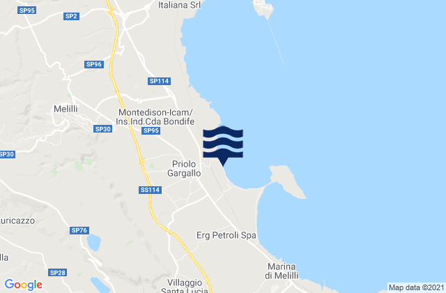 Solarino, Italyの潮見表地図