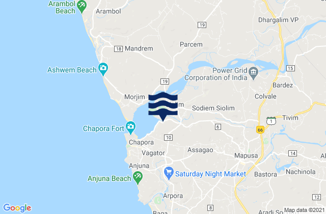 Solim, Indiaの潮見表地図