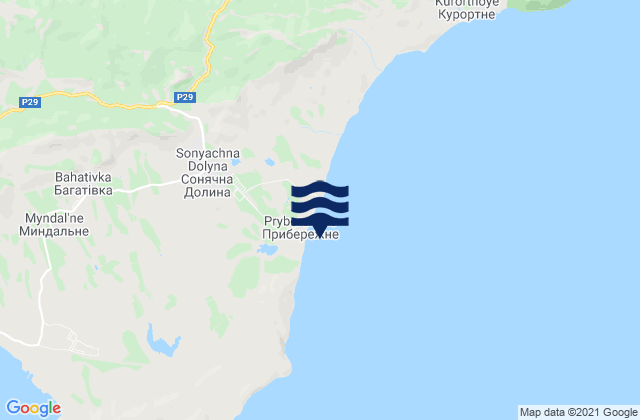 Solnechnaya Dolina, Ukraineの潮見表地図