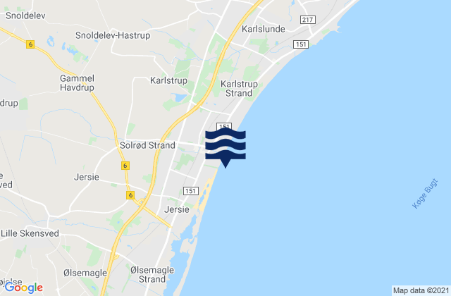 Solrød Strand, Denmarkの潮見表地図