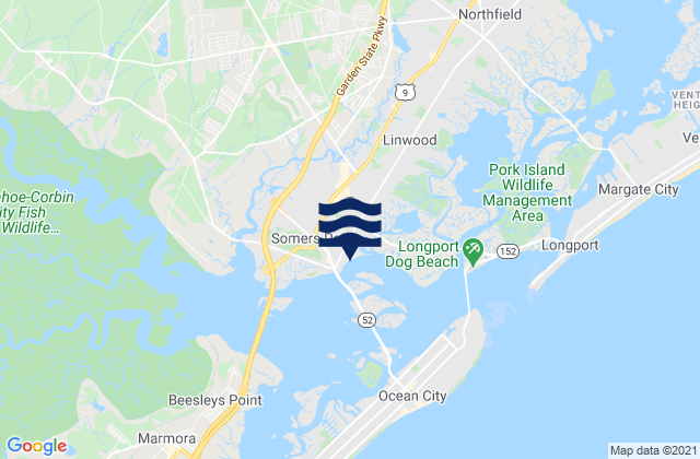 Somers Point, United Statesの潮見表地図