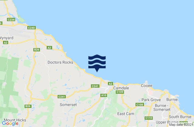 Somerset Beach, Australiaの潮見表地図