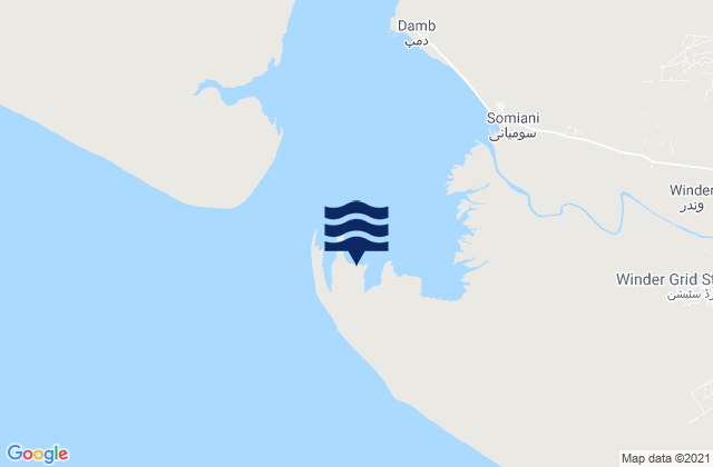Sonmiani Harbor, Pakistanの潮見表地図