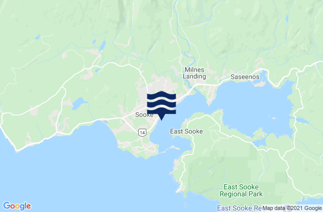 Sooke, Canadaの潮見表地図